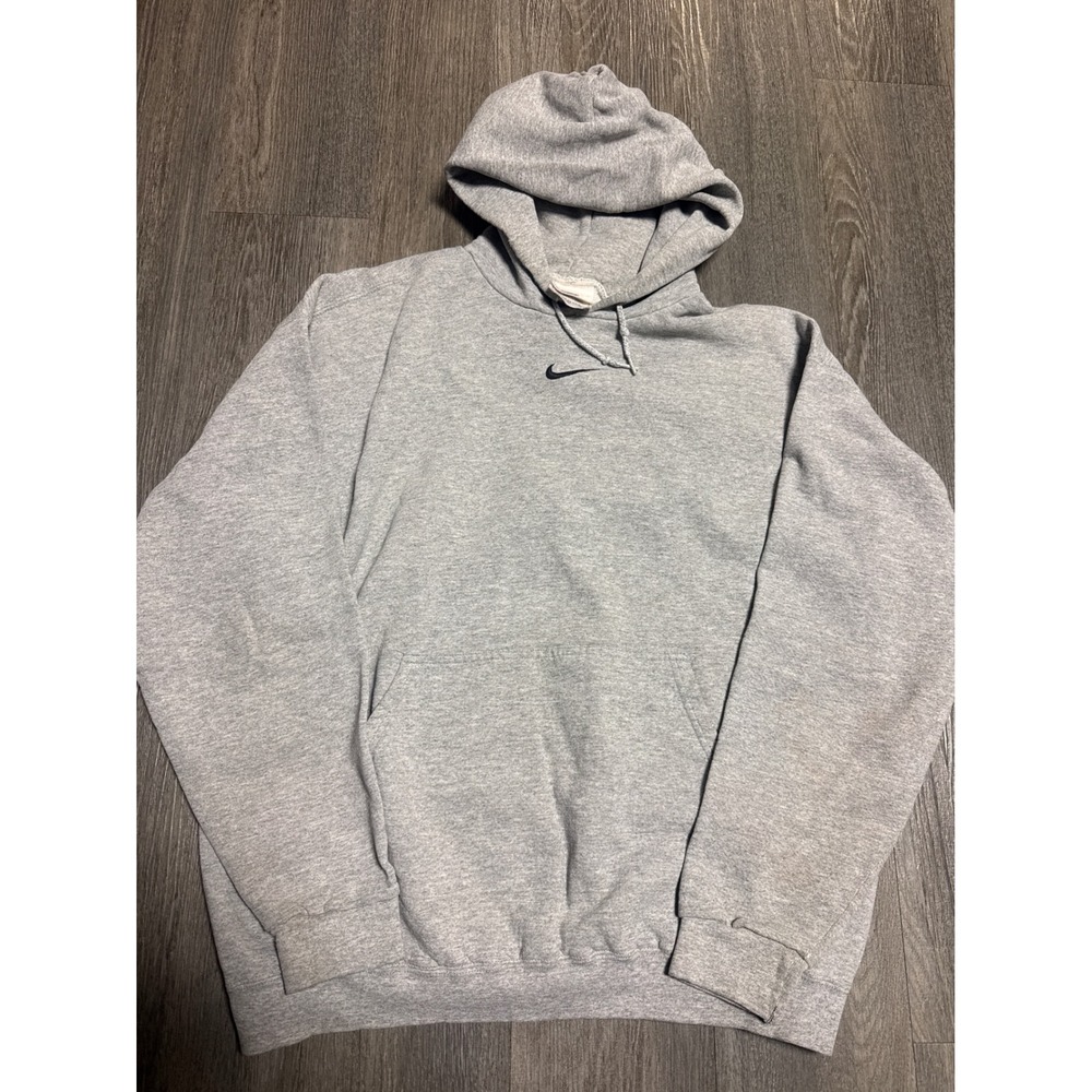 Vintage Nike Center Swoosh Hoodie Mens Large Gray 90s Made in USA Pullover